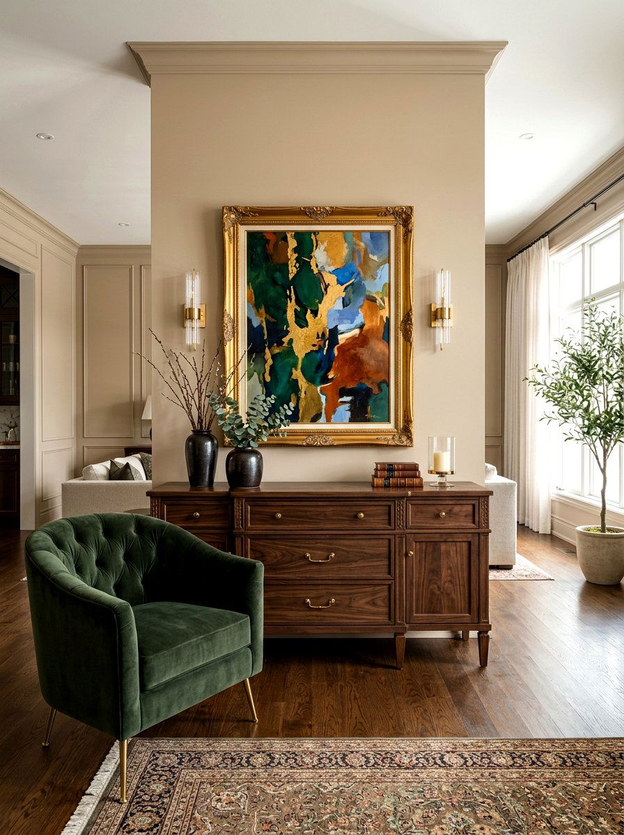 Dark Walnut Console - 30 slim console apartment ideas