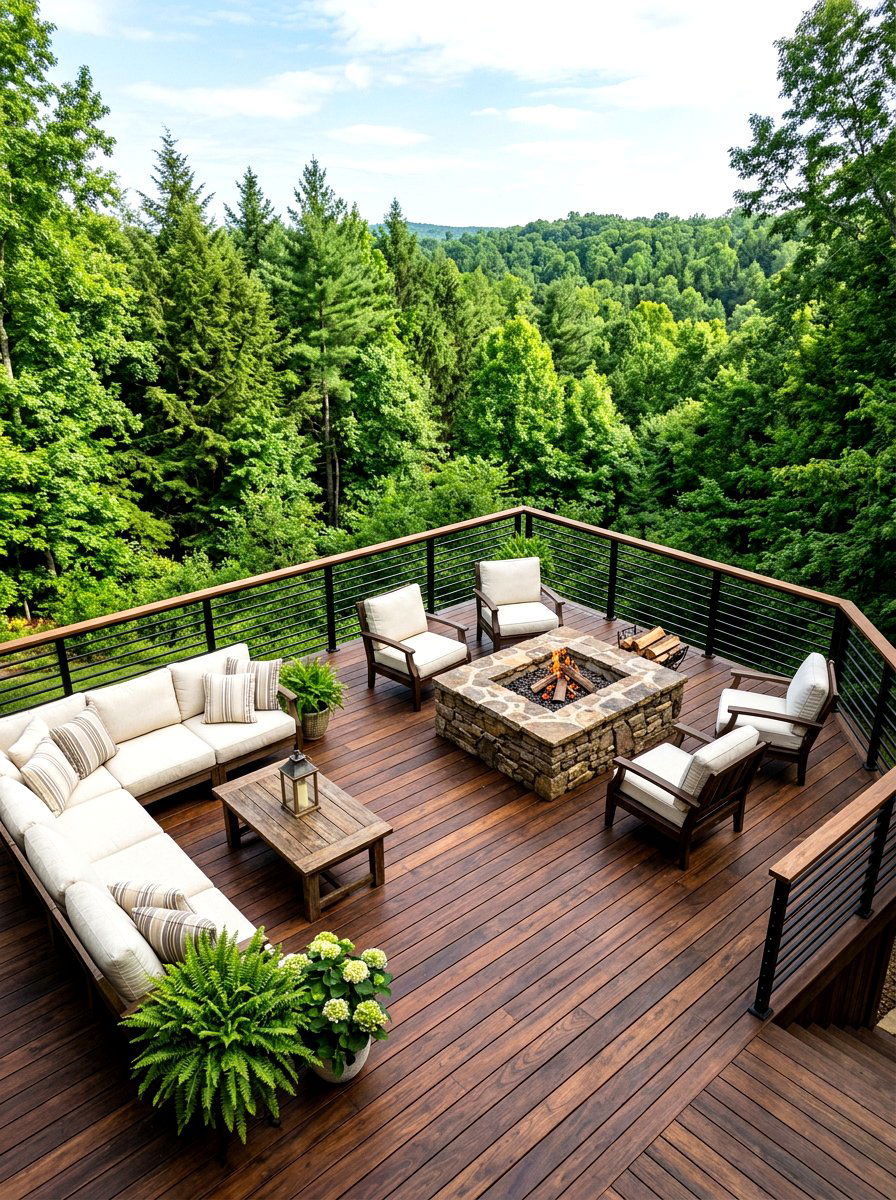 Dark Walnut Deck - 30 wood stain deck ideas