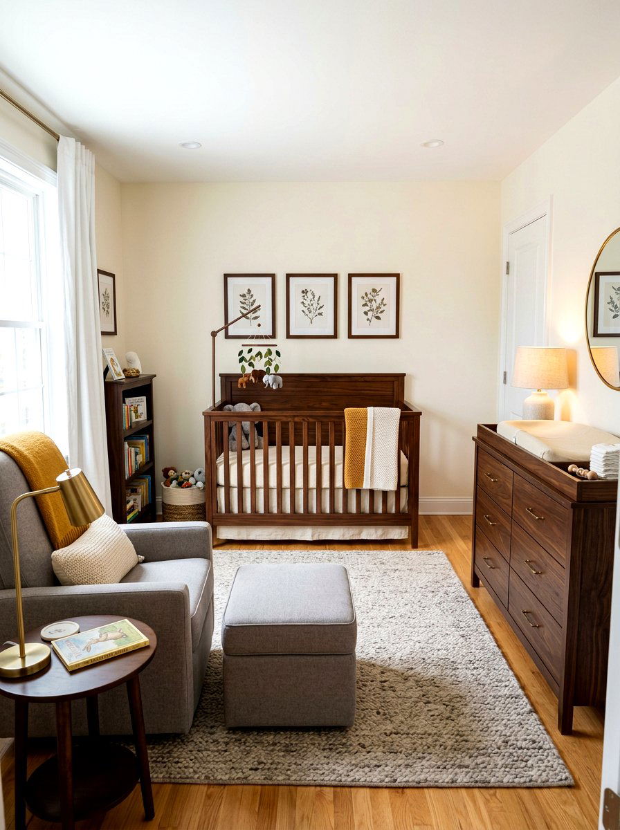 Dark Walnut Nursery - 30 quiet luxury nursery ideas