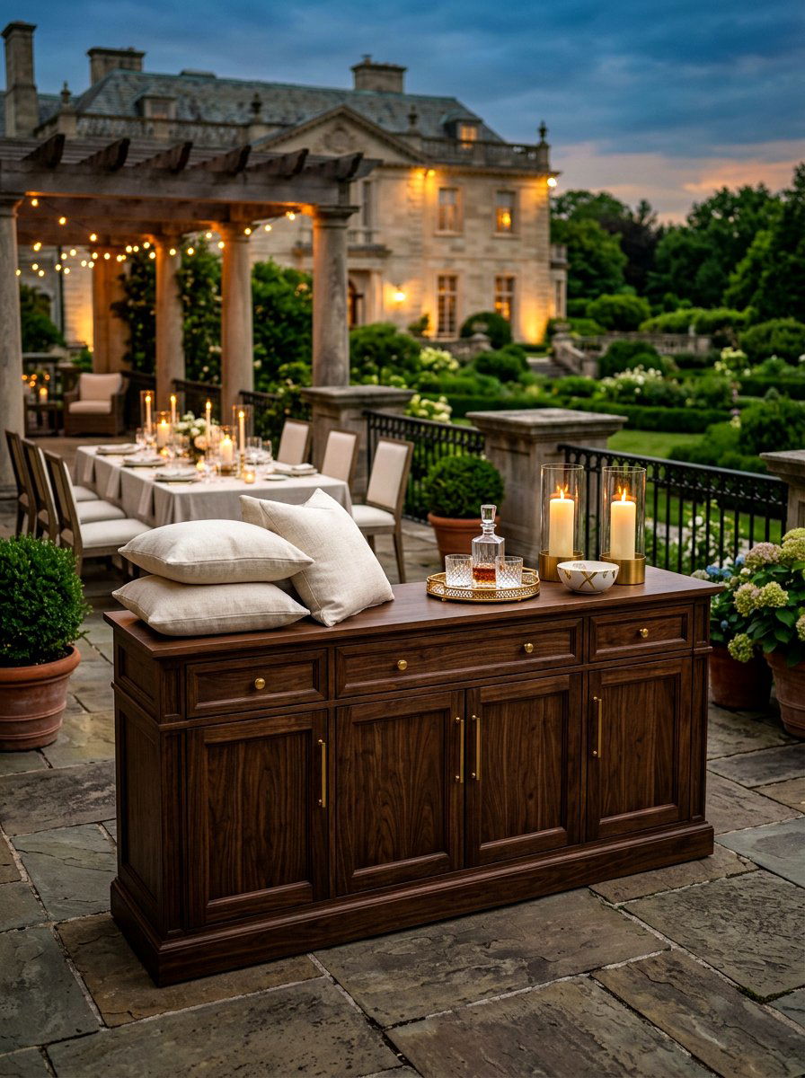 Dark Walnut Outdoor Sideboard - 30 outdoor sideboard ideas