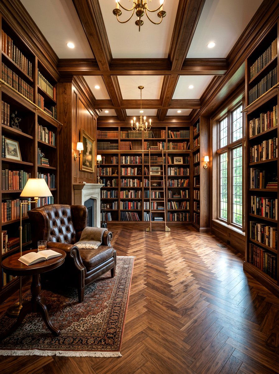 Dark Walnut Parquet - 30 parquet floor ideas