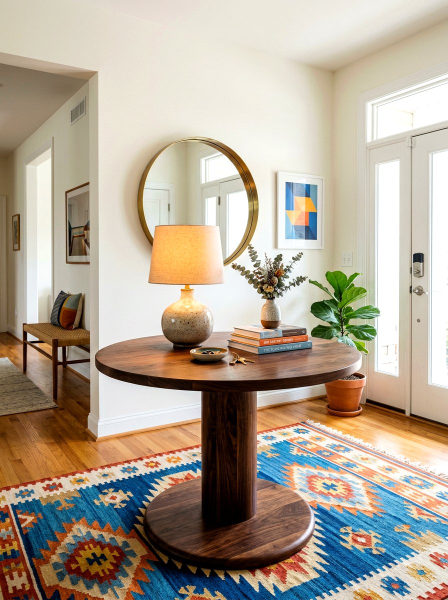 Dark Walnut Pedestal Table - 30 pedestal entry table ideas