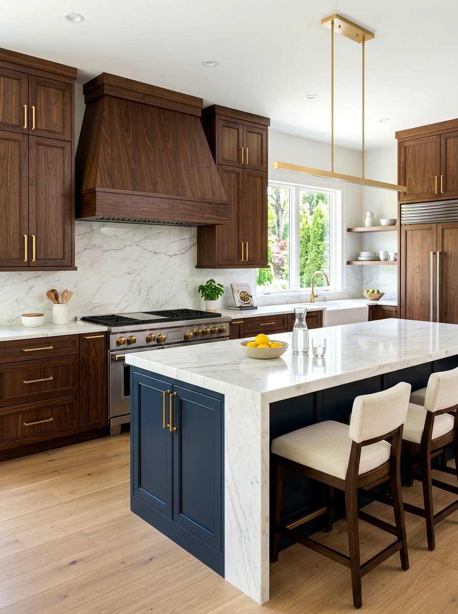 Dark Walnut Vent Hood - 30 wood vent hood ideas