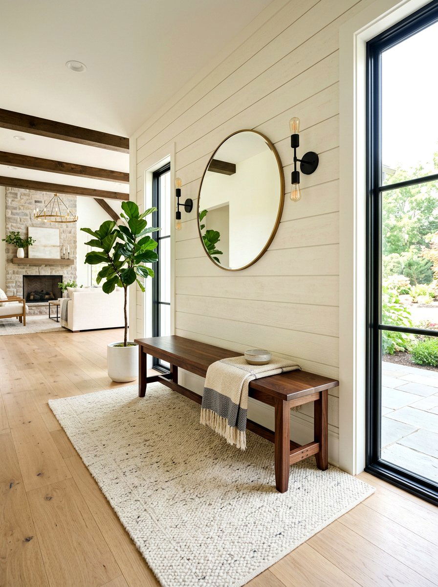 Dark Walnut Wood Bench - 30 farmhouse dining bench ideas