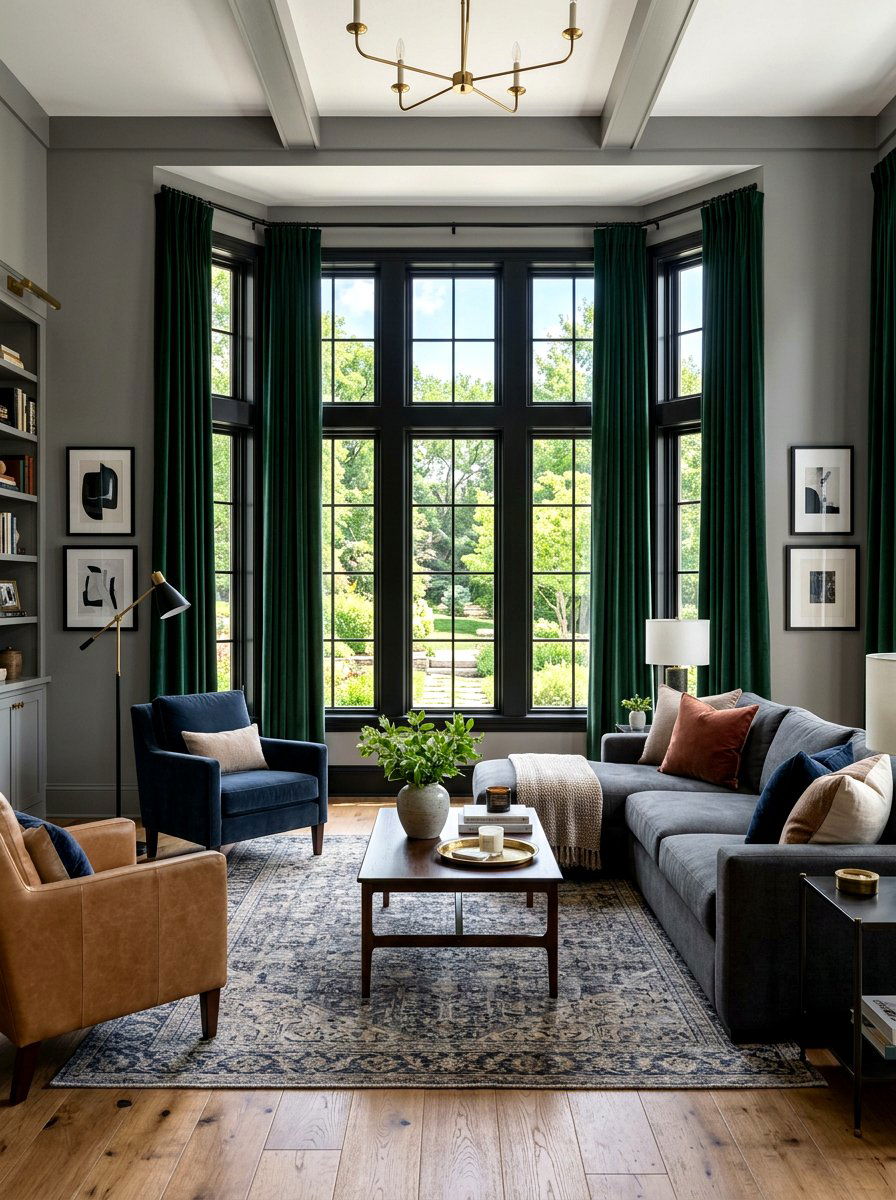 Dark Window Trim Living Room - 30 moody lounge room ideas