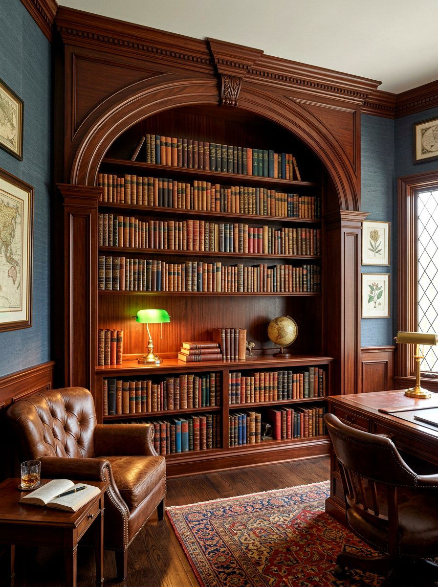 Dark Wood Arched Bookshelf - 30 arched bookshelf ideas