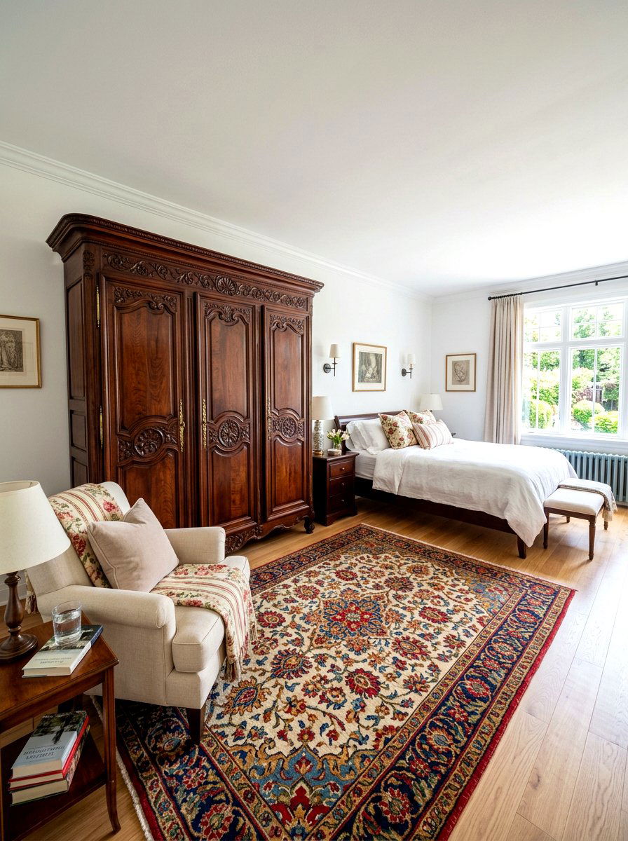 Dark Wood Armoire - 30 grandmillennial decor ideas