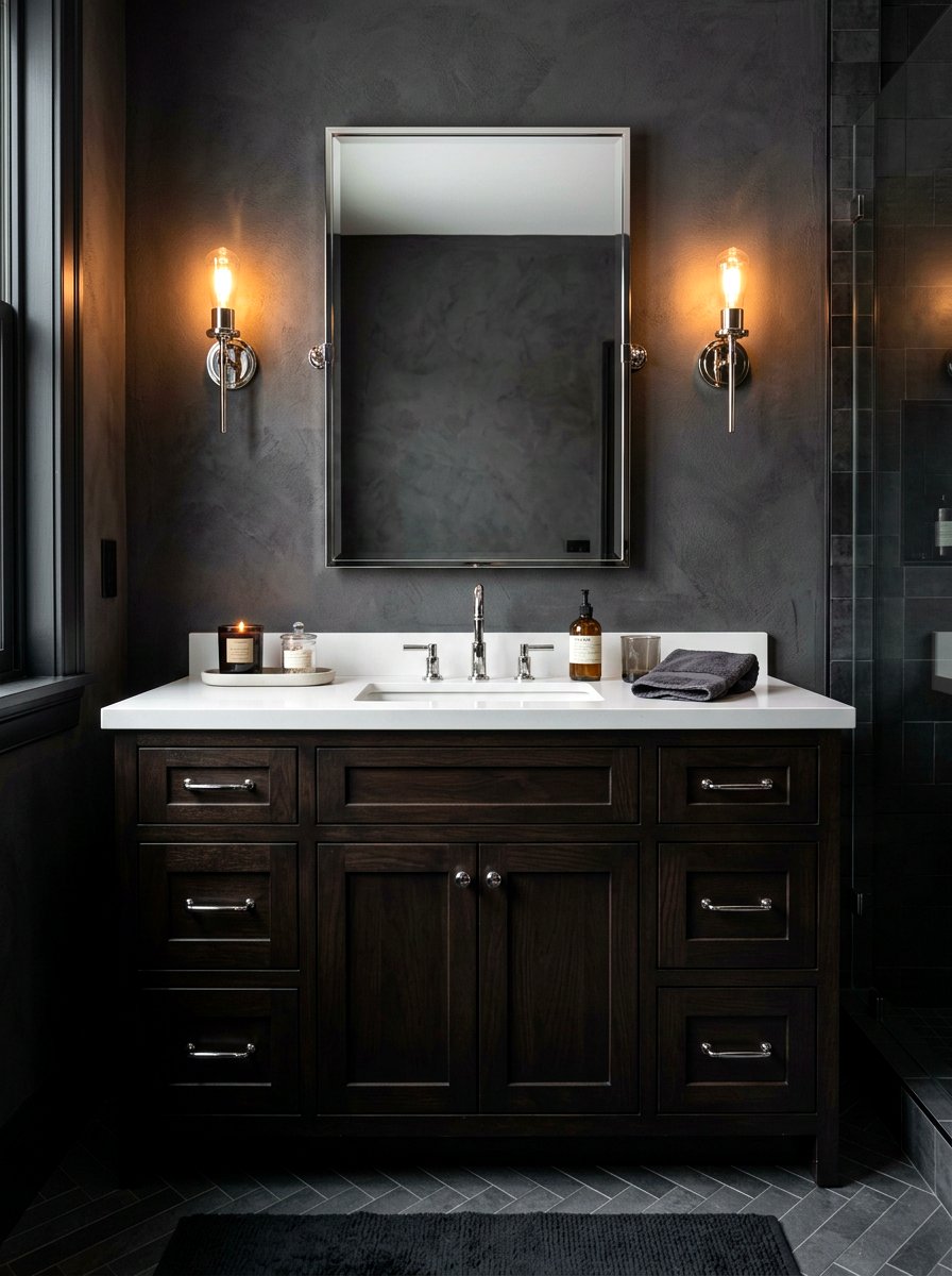 Dark Wood Bathroom Vanity - 30 wood vanity ideas