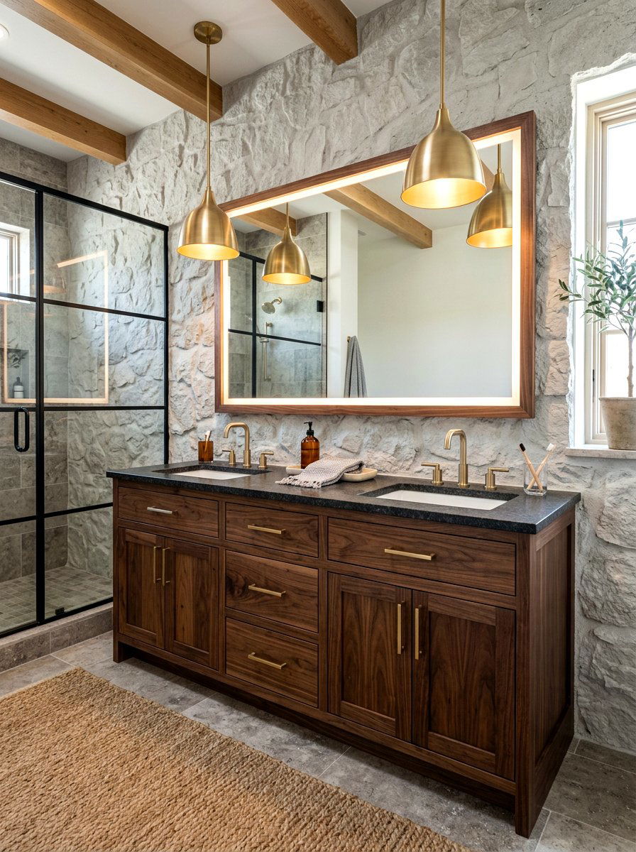 Dark Wood Bathroom Vanity - 30 low light bathroom mood ideas