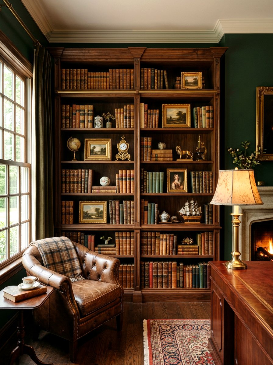 Dark Wood Bookcase - 30 shelf styling for Instagram ideas