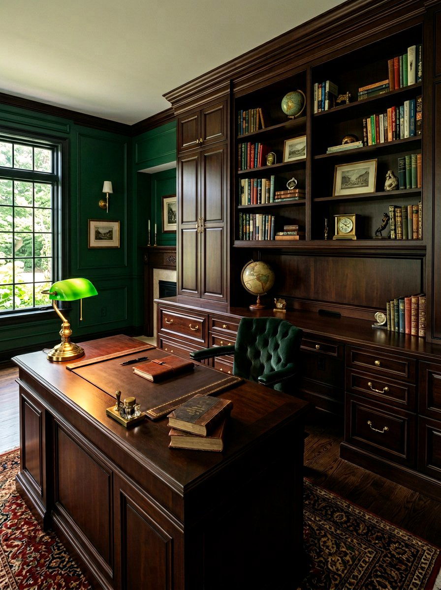 Dark Wood Built In Desk - 30 office built in desk ideas