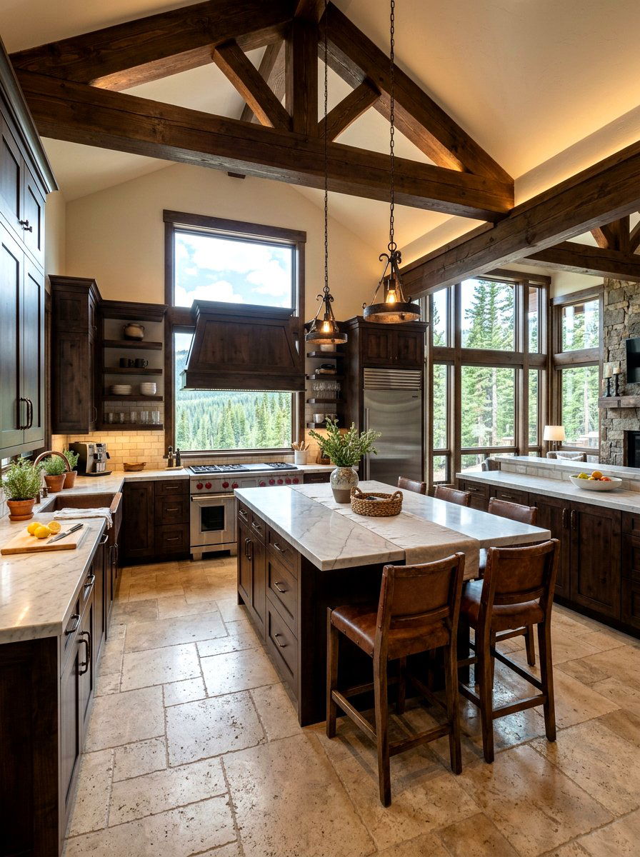 Dark Wood Cabin Kitchen - 30 cabin kitchen ideas