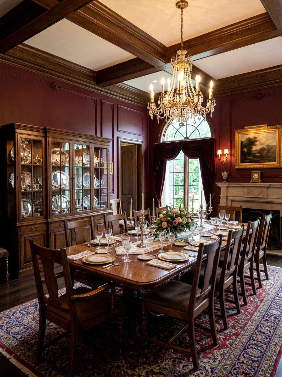 Dark Wood Dining Room - 30 dark academia room ideas