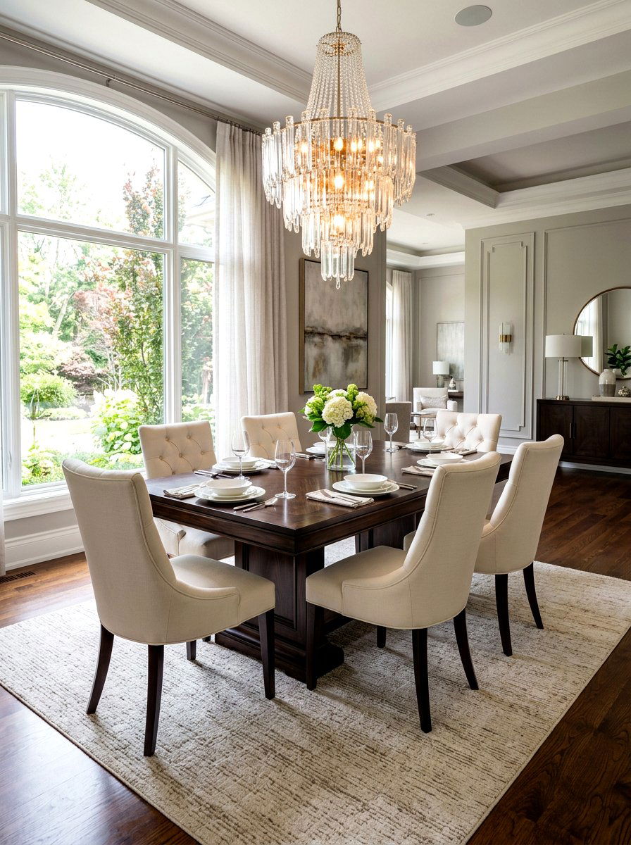 Dark Wood Dining Table - 30 brown dining room decor ideas