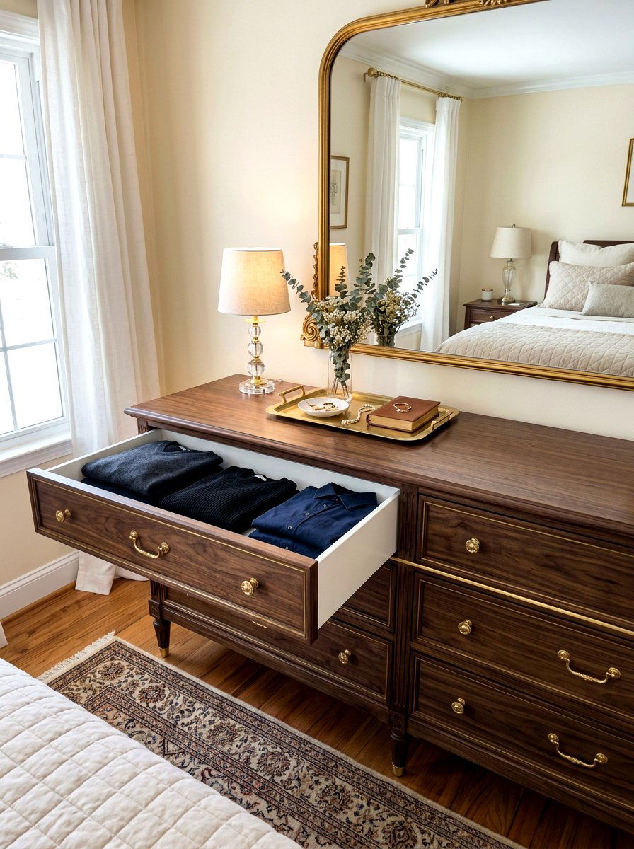 Dark Wood Dresser - 30 organizing bedroom dresser ideas