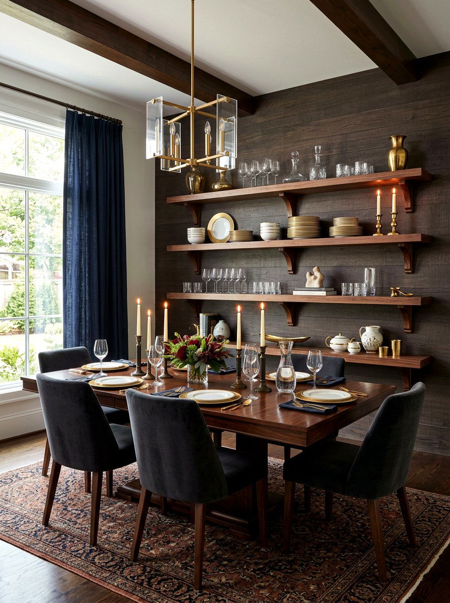 Dark Wood Floating Shelves - 30 floating shelf ideas