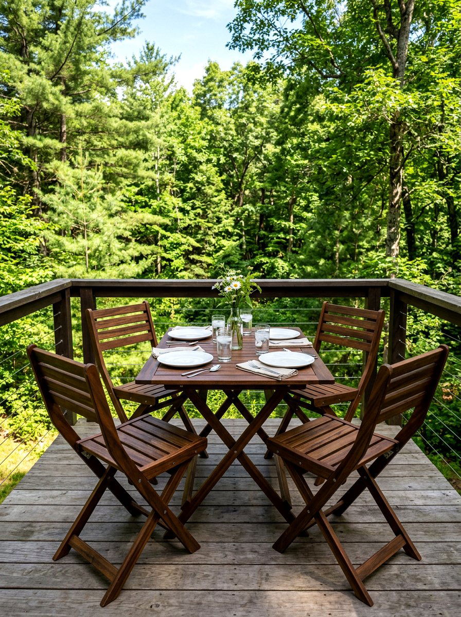 Dark Wood Folding Patio Suite - 30 cocoa patio furniture ideas