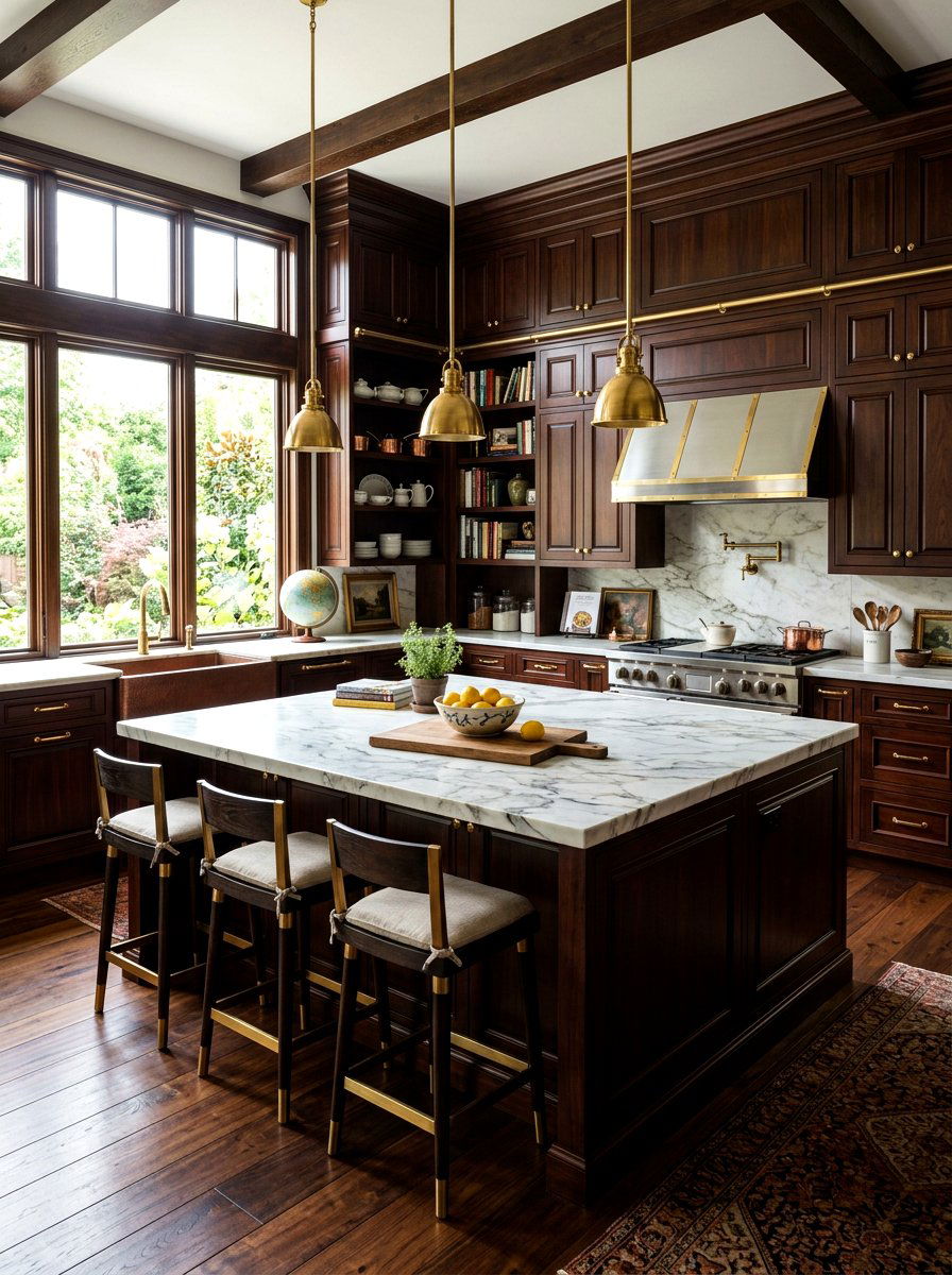 Dark Wood Kitchen - 30 vintage kitchen ideas