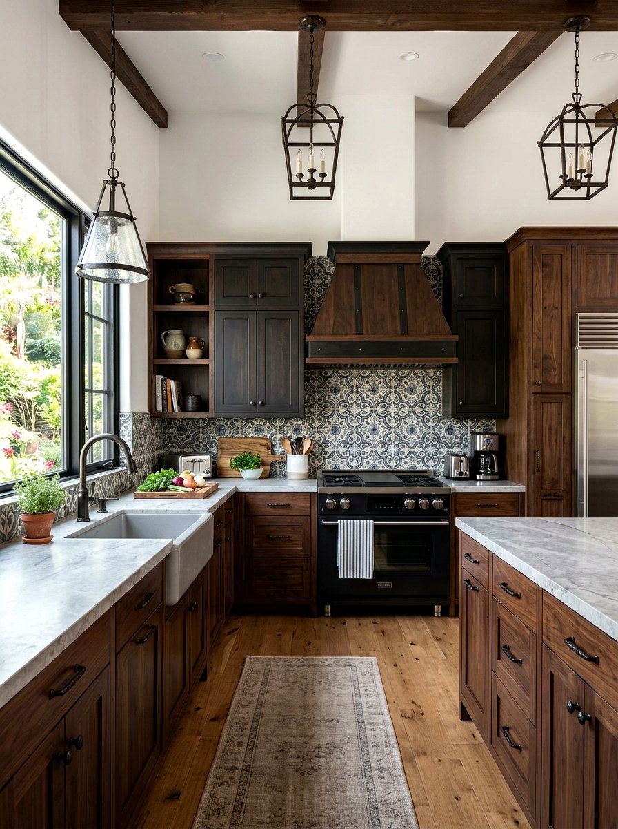 Dark Wood Kitchen Cabinet - 30 Spanish style kitchen ideas