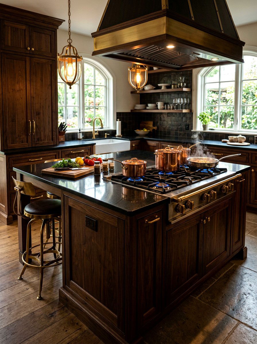 Dark Wood Kitchen Island With Burners - 30 kitchen island with cooktop ideas
