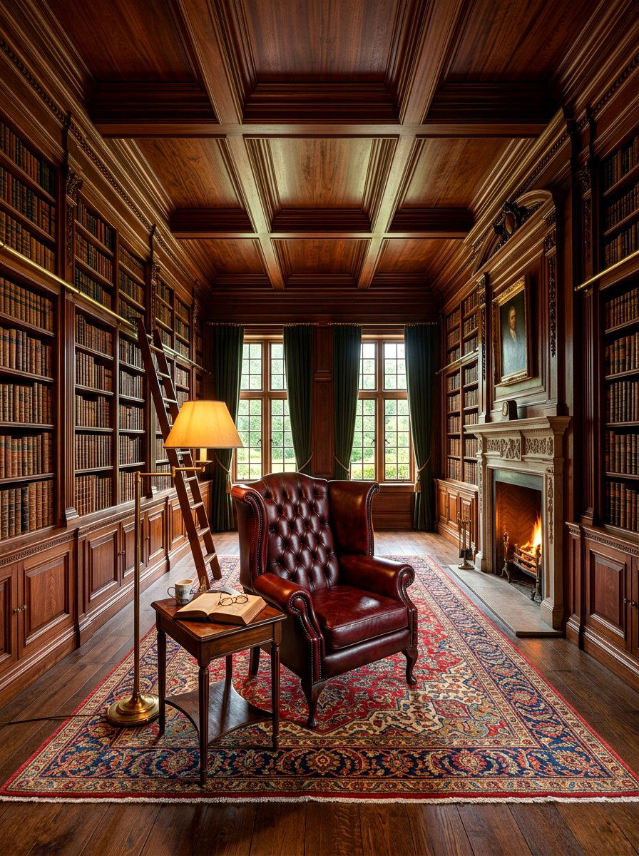Dark Wood Library Paneling - 30 paneled library ideas