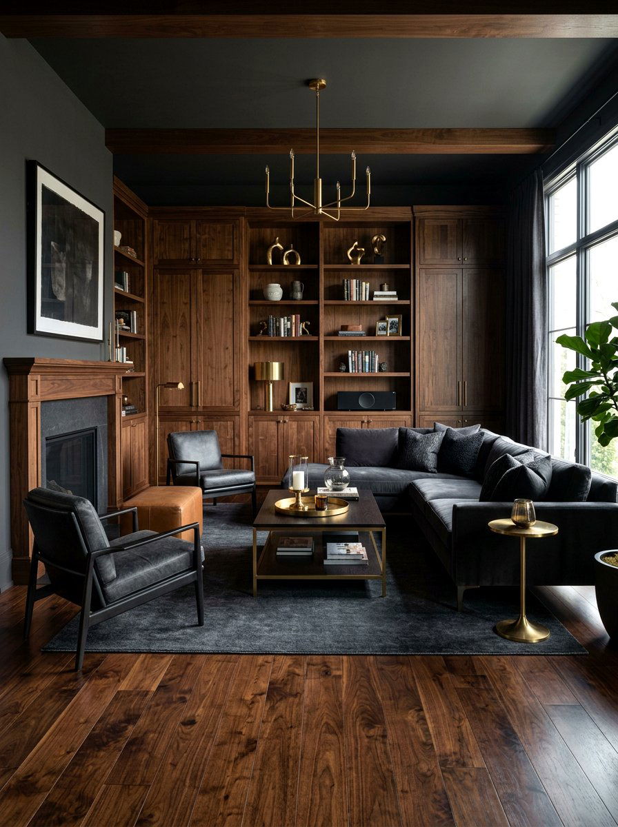 Dark Wood Living Room - 30 luxury living room ideas