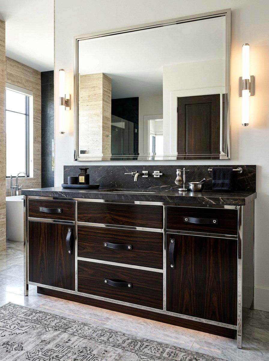 Dark Wood Luxury Vanity - 30 walk in closet vanity ideas