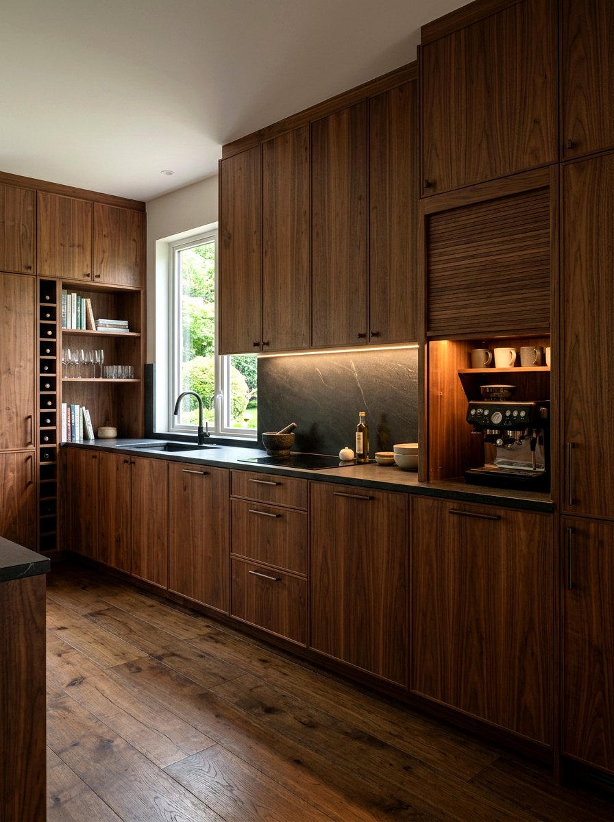 Dark Wood Scullery - 30 scullery aesthetic ideas
