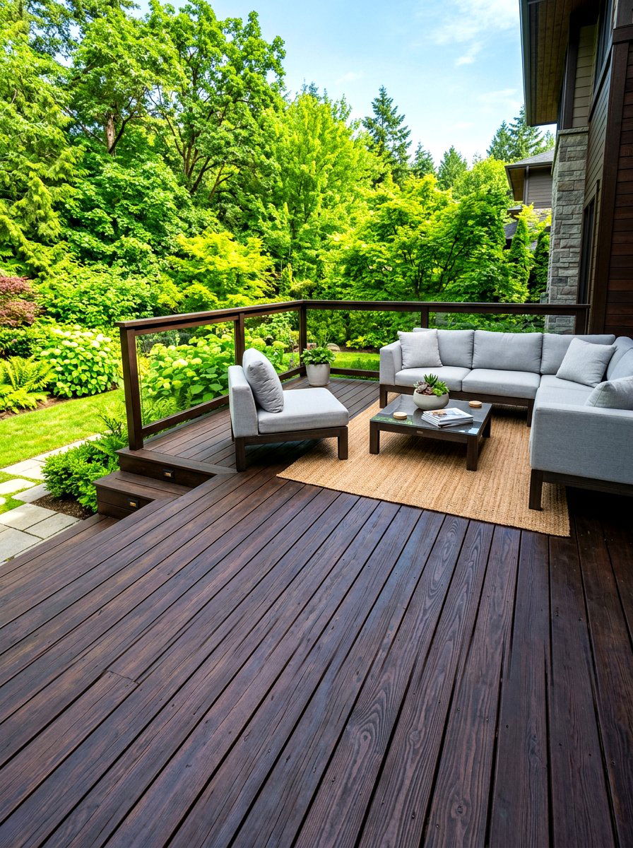 Dark Wood Stain - 30 budget deck ideas