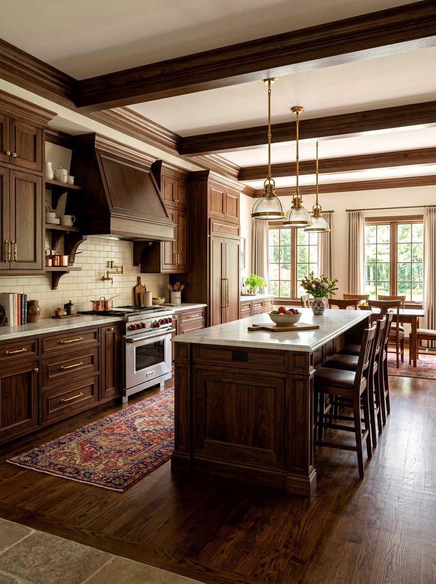Dark Wood Traditional Kitchen - 30 storybook kitchen ideas