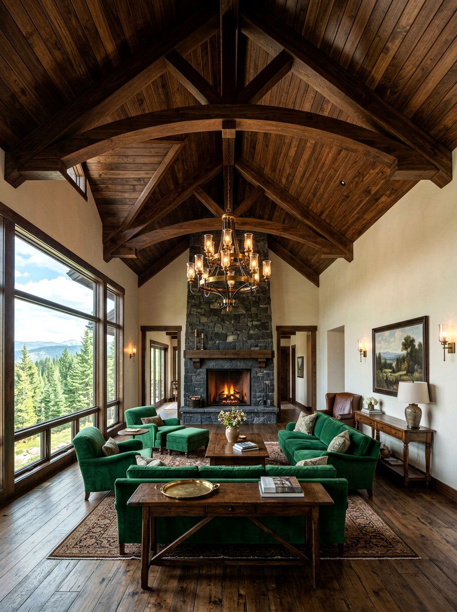 Dark Wood Vaulted Great Room - 30 vaulted great room ideas