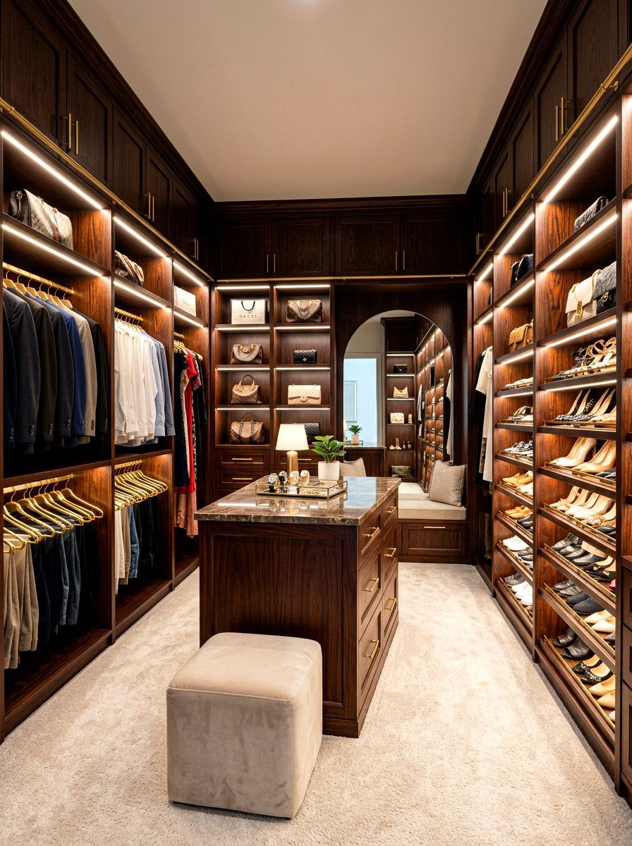 Dark Wood Walk In Closet - 30 walk in closet ideas