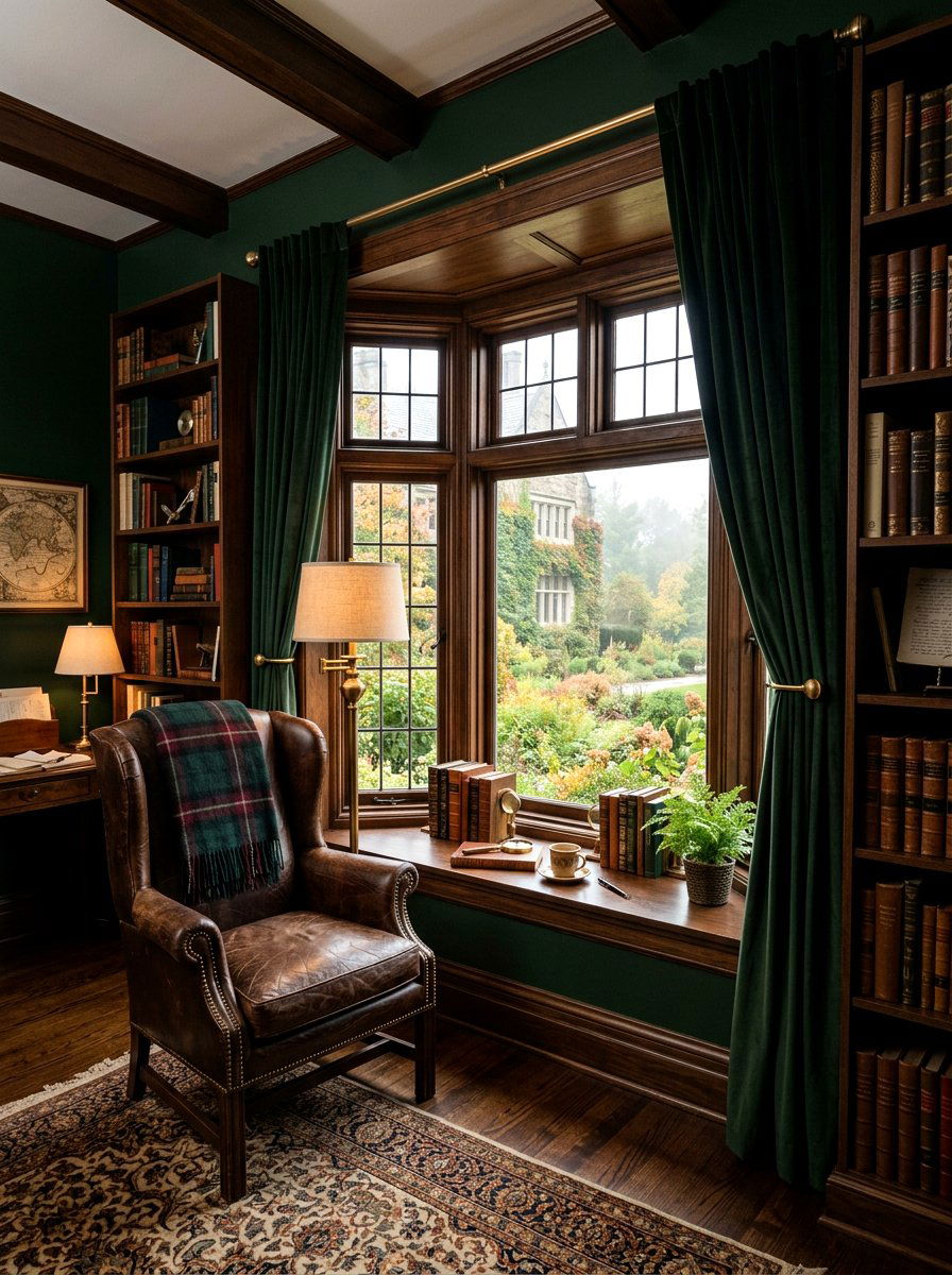 Dark academia bay window - 30 bay window ideas