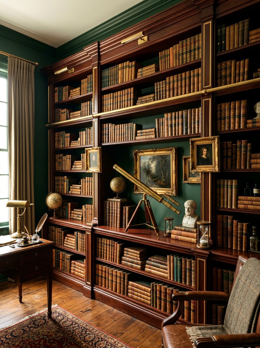 Dark academia bookshelf - 30 office shelving styling ideas