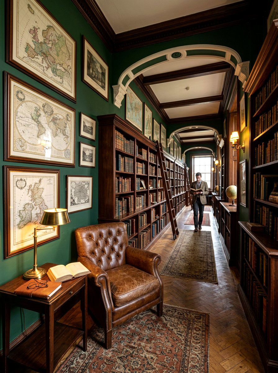 Dark academia hallway library - 30 hallway reading nook ideas
