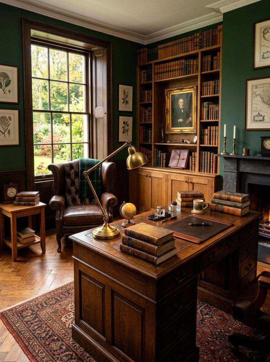 Dark academia home office