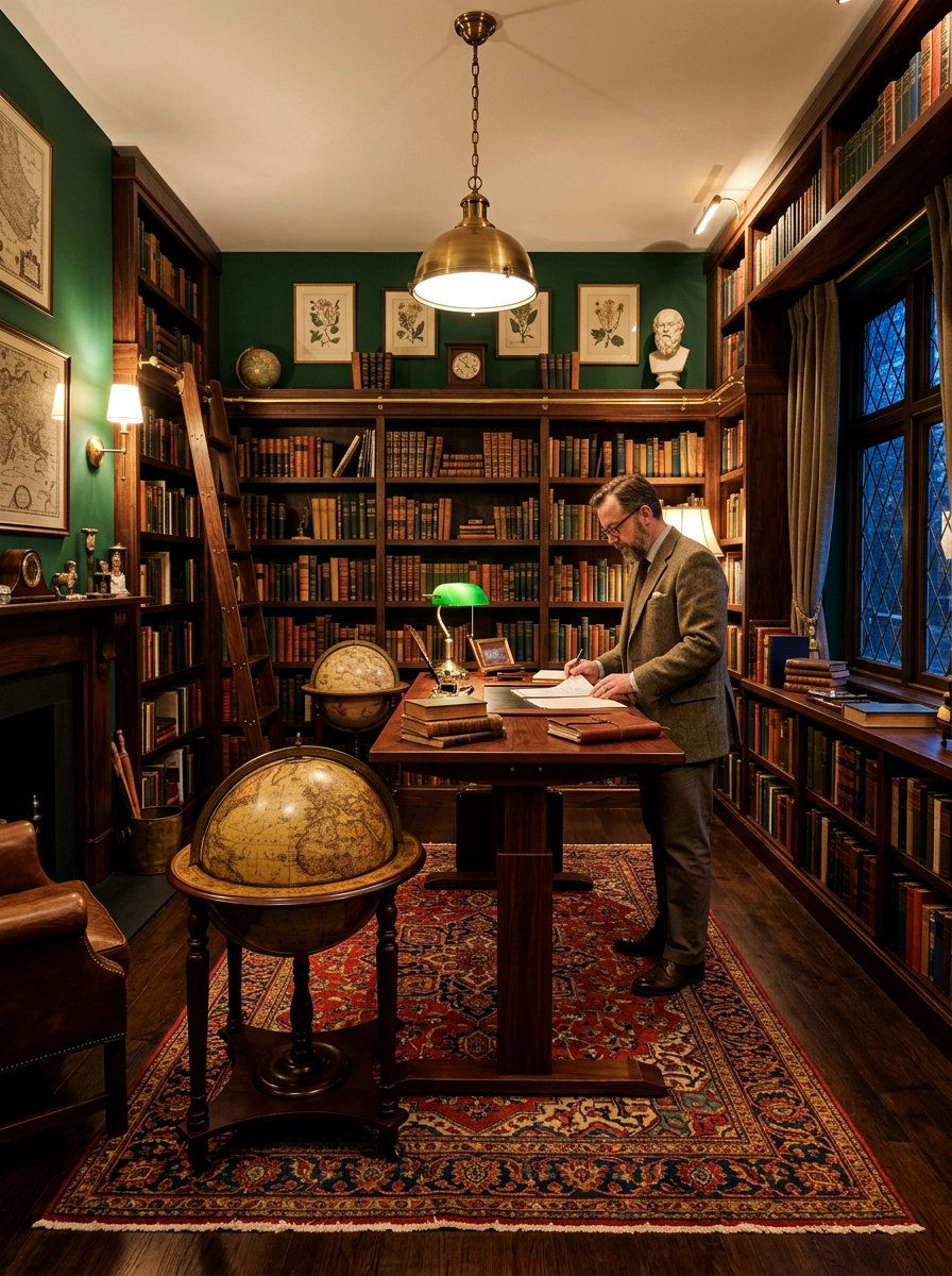 Dark academia office - 30 standing desk room ideas