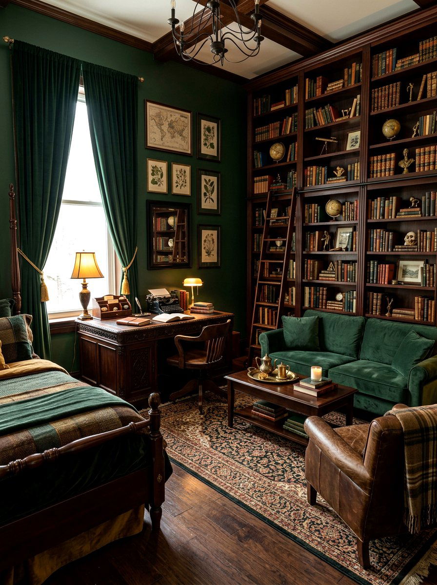 Dark academia studio apartment - 30 studio apartment vibe ideas