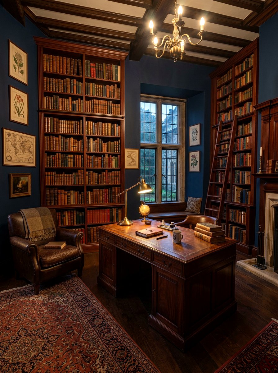 Dark academia study - 30 cozy home office ideas