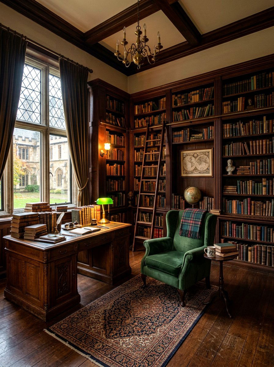 Dark academia study - 30 journaling corner ideas