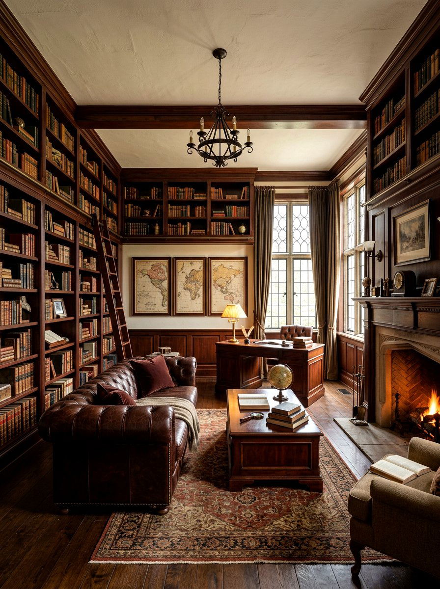 Dark academia study - 30 moody office ideas