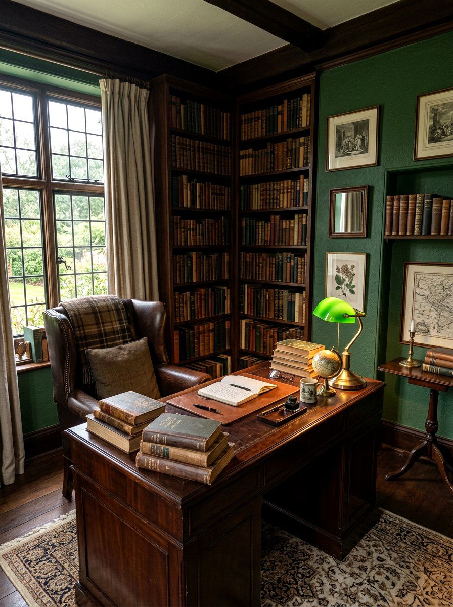 Dark academia study - 30 study nook ideas