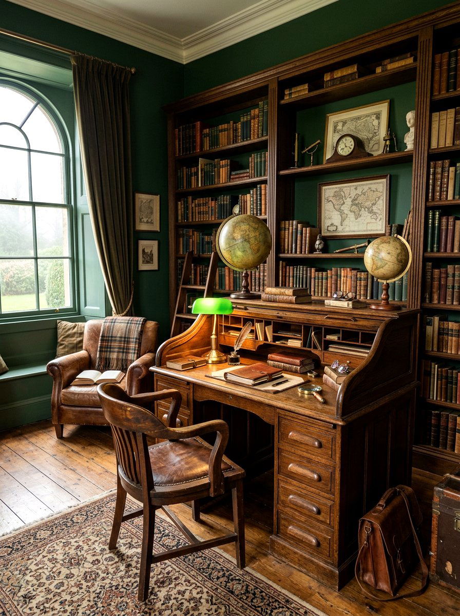 Dark academia study setup - 30 book lover office ideas