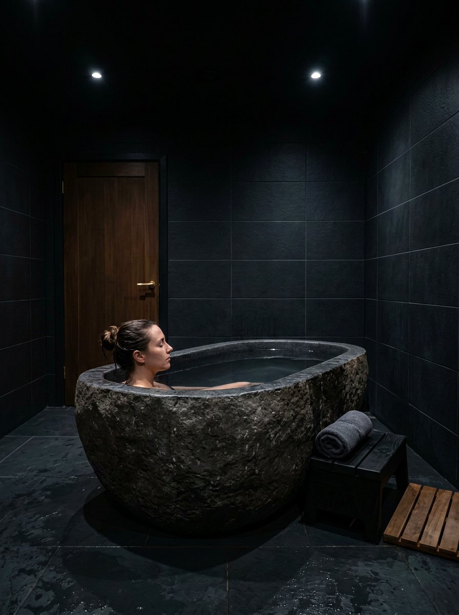 Dark aesthetic cold plunge room - 30 cold plunge room ideas