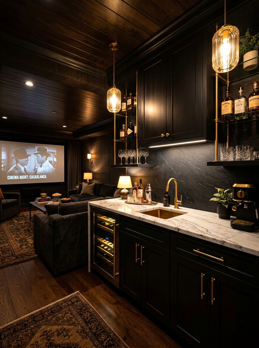 Dark basement kitchenette - 30 basement kitchenette ideas