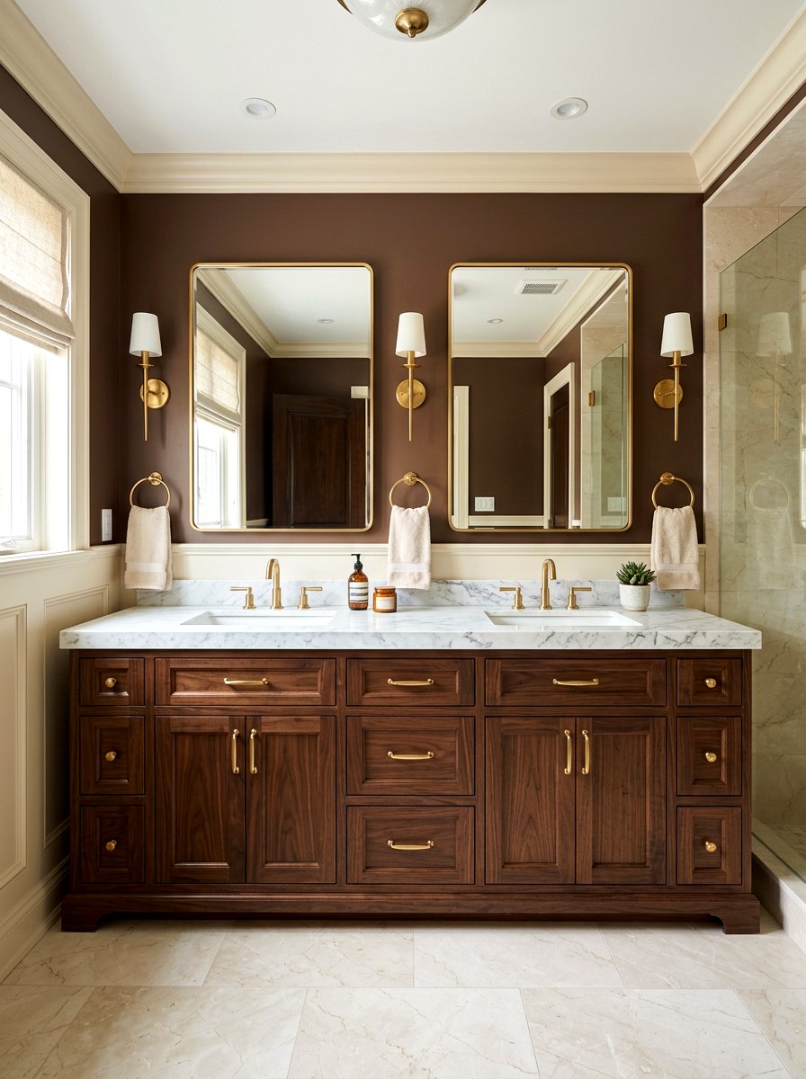 Dark brown bathroom vanity - 30 chocolate brown bathroom ideas
