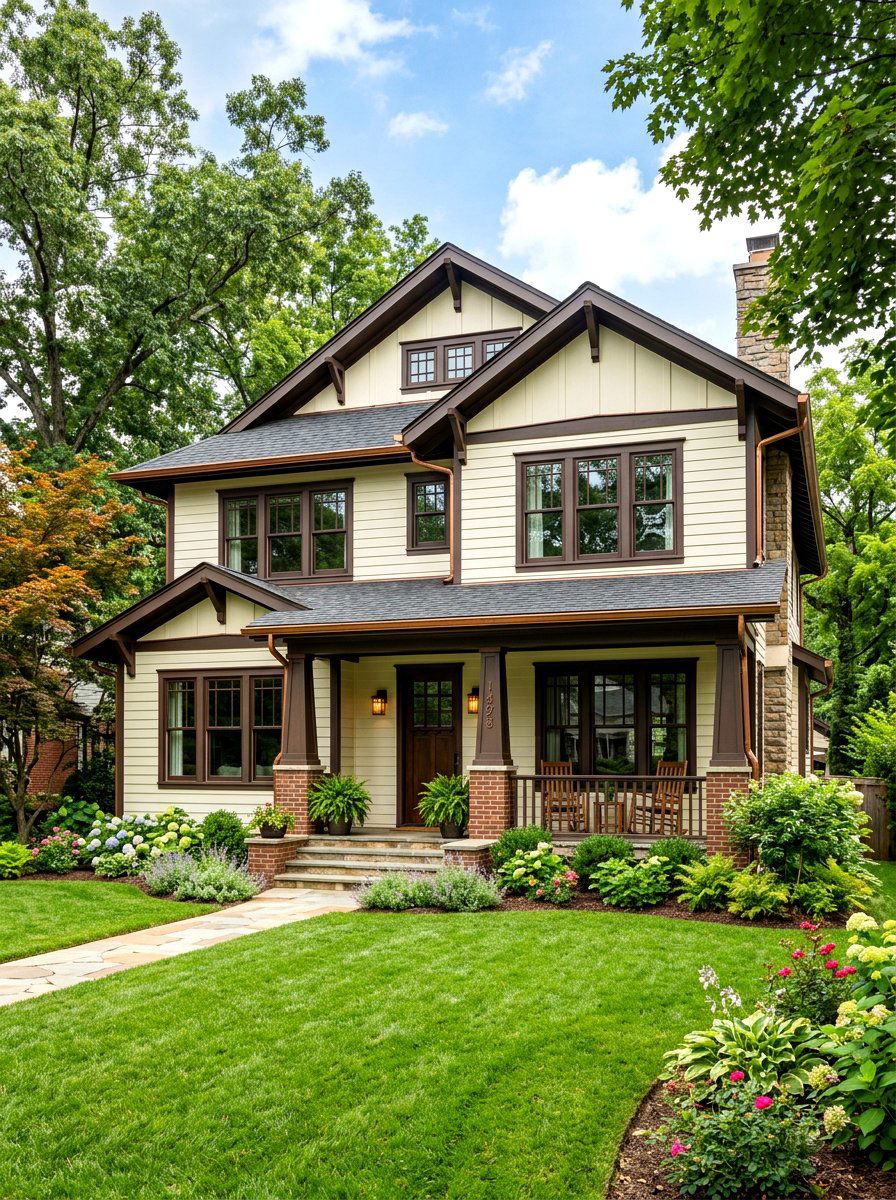 Dark brown exterior window trim - 30 exterior window trim color ideas