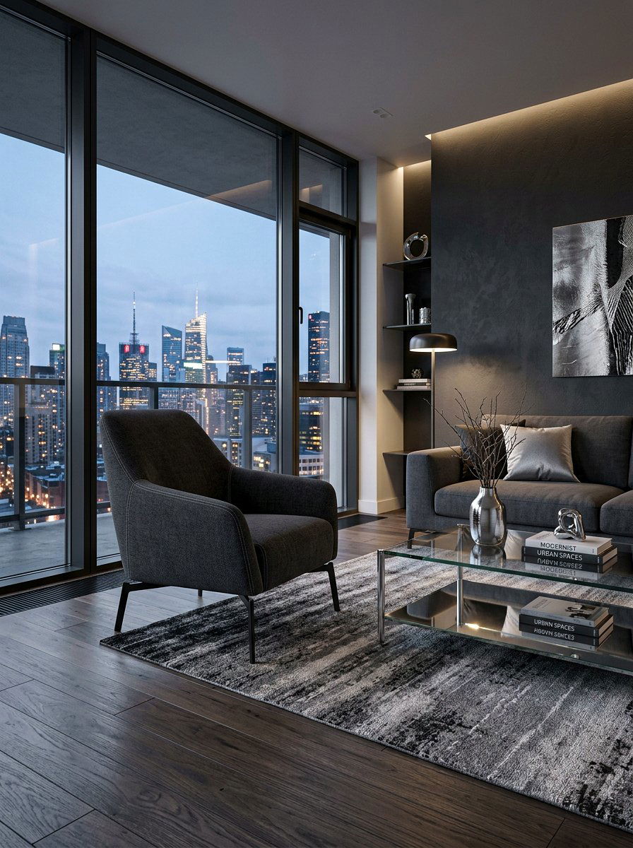 Dark charcoal chair - 30 skirted chair ideas