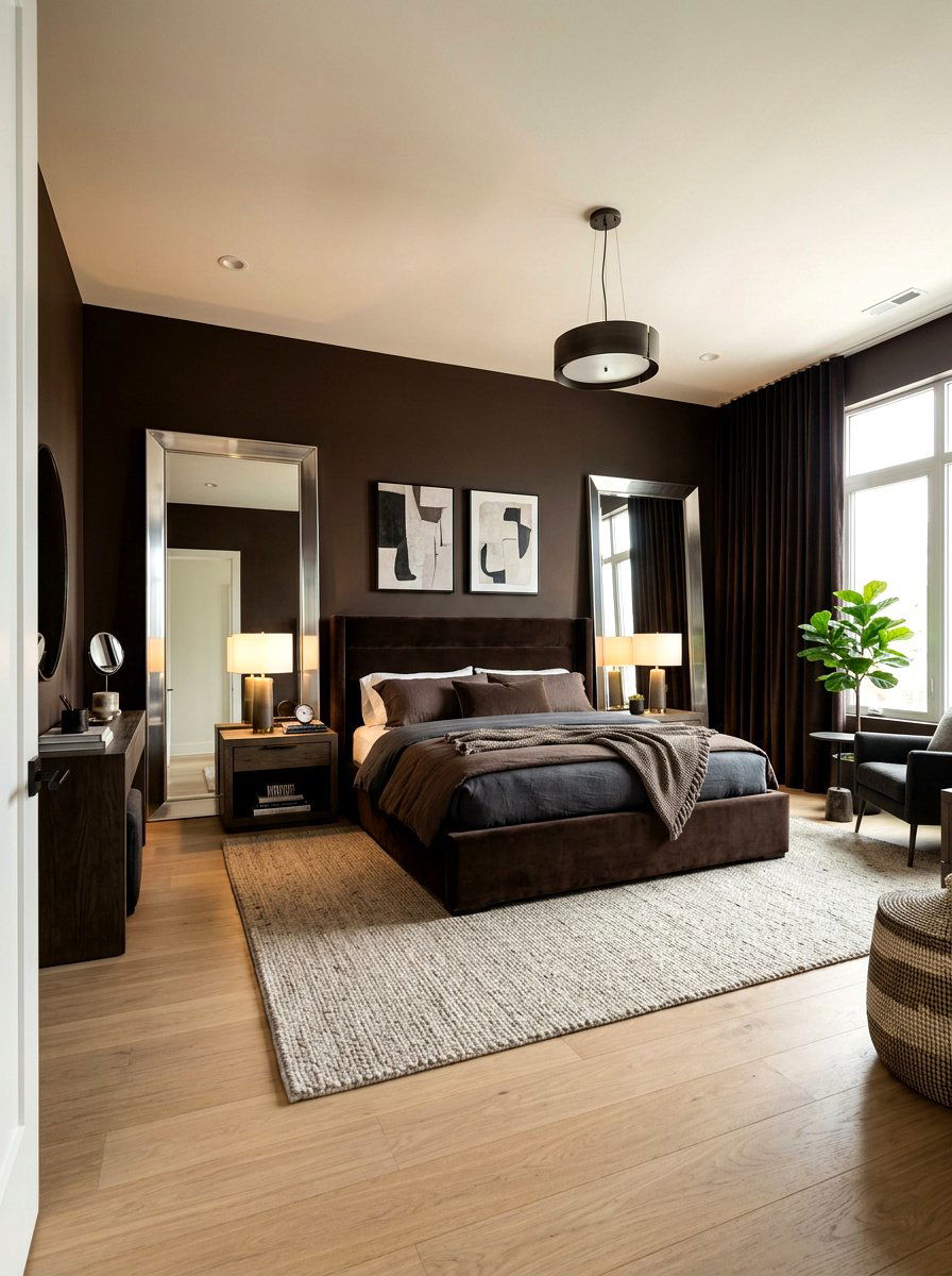 Dark chocolate brown bedroom - 30 chocolate bedroom ideas