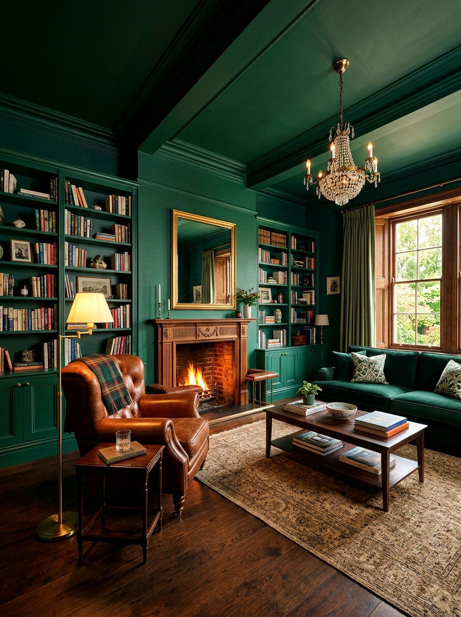 Dark emerald living room ceiling - 30 ceiling drench living room ideas